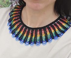 Very beautiful multicolor necklace from Czech beads Length 18 inches (45cm)Width 2.4 inches (6cm) Adjustable chain length 2 '' (5cm) Native Necklace, Native American Necklace, Beaded Jewelry Necklaces, Beaded Collar, Rainbow Beads, Trendy Necklaces, Seed Bead Necklace, Short Necklace, Beaded Choker