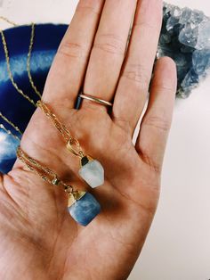 Just added to my shop! Aquamarine is my birthstone, but i love to wear it daily many healing properties. Perfec for any crustal lover looking to reduce stress & quiet the mind 🧘‍♀️ Blue Crystal Pendant Necklace With Adjustable Chain, Blue Spiritual Gold-plated Necklaces, Gold Aquamarine Birthstone Necklace, Light Blue Birthstone Necklace As Gift, Blue Gemstone Crystal Necklace As A Gift, Gold Aquamarine Pendant Necklace, Blue Gold Plated Necklaces As Gift, Blue Gold Plated Necklace As A Gift, Blue Spiritual Crystal Birthstone Necklace