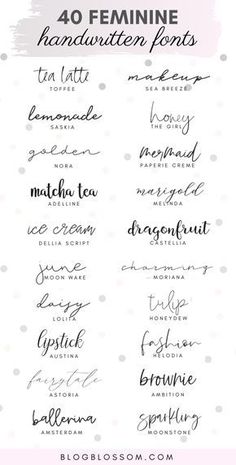 the 40 feminine handwritten font styles are available for use in any type of lettering