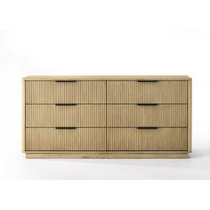 the chest of drawers is made from bamboo