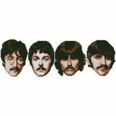 the beatles pixel art cross stitch pattern