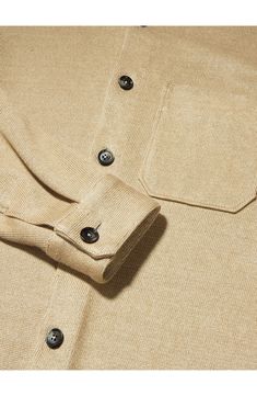 Lightweight and refined, this deconstructed overshirt crafted from breathable linen is fashioned with a handy patch pocket at the chest. Front button closure Point collar Long sleeves with button cuffs Chest patch pocket 100% linen Dry clean Made in Italy Men's Designer Clothing Classic Beige Shirt With Welt Pockets, Beige Button-up Shirt With Patch Pockets, Classic Beige Tops With Buttoned Pockets, Business Casual Shirt With Spread Collar And Patch Pockets, Collared Work Shirt With Patch Pockets, Beige Shirt With Buttoned Pockets, Beige Collared Shirt With Buttoned Pockets, Collared Shirt With Patch Pockets For Work, Classic Top With Buttoned Pockets And Lapel Collar