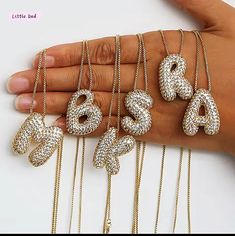 Sparkly CZ Zircon Letter Initial Necklace for Women Box Chain Gold Plated Balloon Bubble A-Z Pendant Neckalces Jewelry Gift Box Chain Gold, Diy Collier, Bubble Necklaces, Chain Gold, Box Chain, Diy Necklace, Wedding Necklace, Necklace For Women, Initial Necklace