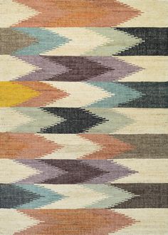 an area rug with multicolored stripes on the bottom, and a white background