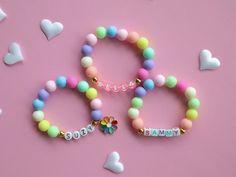 Personalized Rainbow Color Kids Bracelet with Colorful Beads and flower Charm Our Personalized Rainbow Color Kids Bracelet, a delightful accessory that adds a splash of colour and fun to any outfit. Made with vibrant acrylic beads, this bracelet is designed to bring joy and style to your child's day. Diameter of the beads: 10 mm ✨ Three Fun Variations to Choose From: ✨ Rainbow Flower Charm: Featuring a charming rainbow-colored flower, this bracelet is perfect for the little ones who love all thi Personalized Pink Whimsical Bracelet, Personalized Whimsical Pink Bracelet, Whimsical Personalized Pink Bracelet, Playful Beaded Name Bracelet For Birthday, Playful Pink Charm Bracelet For Birthday, Pink Playful Bracelets For Birthday Gift, Cute Rainbow Charm Bracelet For Gift, Cute Rainbow Charm Bracelet As Gift, Playful Pink Bracelets For Birthday Gift