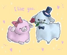 two llamas wearing hats and bow ties, one with a rose in its mouth