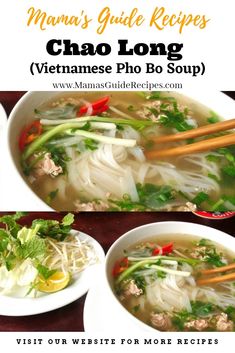 Chao Long (Vietnamese Pho Bo) - Mama's Guide Recipes Pho Soup Recipe, Vietnamese Soup, Vietnamese Pho, Pho Recipe, Pho Soup, Filipino Desserts, Asian Soup, Vietnamese Cuisine