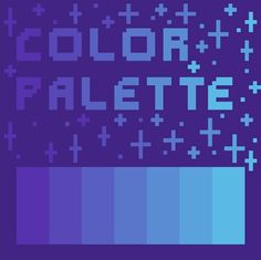 the text color palette is made up of squares and crosses on a purple background with blue hues