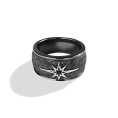 Black Titanium Jewelry With Polished Finish, Black Oxidized Promise Ring, Mens Black Ring, Galaxy Black, Classic Star Wars, Punk Outfits, Black Rhodium, Fine Jewelry Collection, Men's Ring