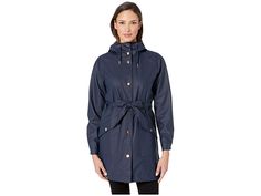 Helly Hansen Kirkwall II Raincoat - Women's Coat : Navy : This Helly Hansen Kirkwall II Raincoat has a modern and flattering look that's perfect for splashing around in the rain! Helox+ Construction • Helox+ construction offers complete waterproof and windproof protection. • Heat and pressure welded seams ensure that no water can get in so you stay drier throughout the day. Attached, adjustable hood with a stand collar gives you additional coverage when you need it. Long sleeves fit loosely thro Modern Waterproof Raincoat For Workwear, Modern Waterproof Raincoat For Spring, Modern Waterproof Raincoat For Rainy Weather, Modern Raincoat For Fall Weather, Modern Raincoat For Rainy Fall Weather, Modern Fall Raincoat For Rainy Weather, Modern Waterproof Raincoat For Fall, Waterproof Outerwear For Rainy Season Workwear, Blue Raincoat