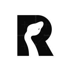 the letter r is made up of an animal's head and neck, with its tail