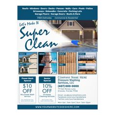 a flyer for a house cleaning company with the words, let's make it super clean