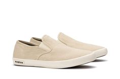 Natural Baja Slip On Standard | Mens Casual Sneakers | Seavees - SeaVees Cream Outfit Men, Cream Outfit, Leather Shoe Laces, Mens Slip On Shoes, Vegan Sneakers, Floral Sneakers, Size Chart For Kids, Black Leather Shoes, Platform Sneaker