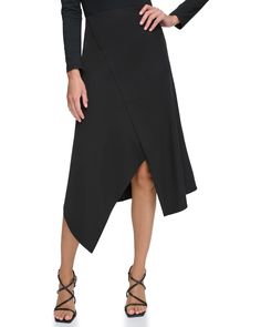 DKNY Asymmetric Hanky Hem Long Skirt | Zappos.com Chic Asymmetrical Hem Bottoms For Work, Black Asymmetrical Hem Draped Skirt For Work, Black Draped Skirt With Asymmetrical Hem For Work, Evening Draped Skirt With Asymmetrical Hem, Sleek Asymmetrical Lined Skirt, Workwear Skirt With Asymmetrical Hem And Lining, Asymmetrical Hem Lined Skirt For Work, Chic Asymmetrical Bottoms For Evening, Chic Asymmetrical Evening Bottoms