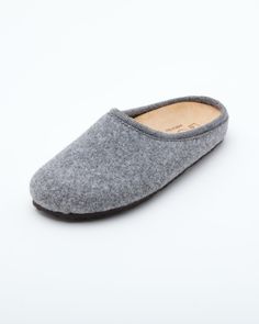 Description: The Nebraska Wool Clog in medium grey is an Italian take on a European classic. The Nebraska is one of the most versatile clog style slippers available. From home to the office to weekend, the minimalist design of these clogs will take you anywhere in comfort. The anatomical self-molding latex and thermoforming cork insole provide a firm customized comfort, and the insole is completely removable for cleaning. LeClare Slippers are exclusively handcrafted in our small-batch factory in Comfortable Gray Slip-on Clogs, Gray Slip-on Clogs With Cushioned Footbed, Gray Cushioned Slip-on Clogs, Modern Slip-on Clogs With Textured Footbed, Gray Rubber Sole Slip-on Clogs, Gray Slip-on Clogs With Rubber Sole, Comfortable Gray Slippers With Rubber Sole, Casual Gray Clogs With Rubber Sole, Gray Casual Clogs With Rubber Sole