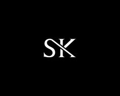 the sk logo is shown on a black background