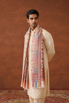 PRODUCT DESCRIPTION: Introducing the Cream Classic Floral Jaal Shawl for Men, a timeless piece that adds elegance to any attire. This beautifully crafted shawl for men features intricate floral jaal patterns, blending tradition with modern aesthetics. Designed for any occasion, it complements both festive and casual outfits, making it a versatile addition to your wardrobe. With its luxurious fabric and refined men's shawl style, this shawl enhances your look with sophistication. Perfect for wedd Diwali Men Outfit, Shawl For Men, Man Pose, Wedding Fits, Sangeet Ceremony, Wedding Kurta, Wedding Dresses Men Indian