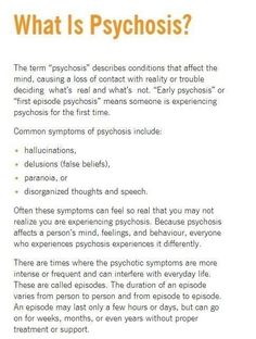 Psychosis Quotes, Psychosis Symptoms, Learning Psychology, Psychology Notes, Psychology Studies, Mental Health Nursing, Psychiatric Nursing, Psychology Disorders