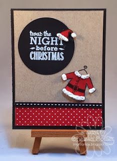 a handmade christmas card with santa's outfit on it and the words, touch the night before christmas