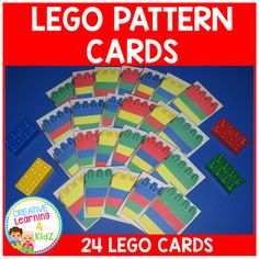 lego pattern cards for learning numbers and shapes