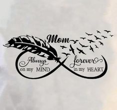 an image of a wall sticker with the words my child is always in my heart