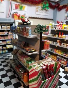 a display in a grocery store filled with lots of food and drink bottles on shelves