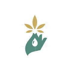 CBD Oil logoCBD Oil logo for saleA combination of a handcannabis oil dropand cannabis leavesThe logo is modern and memorable. Logo With Hands Ideas, Logos With Leaves, Hand Logo Design Ideas, Oil Drop Logo, Culture Logo Design, Certification Logo, Plant Logo Design, Leaves Logo Design