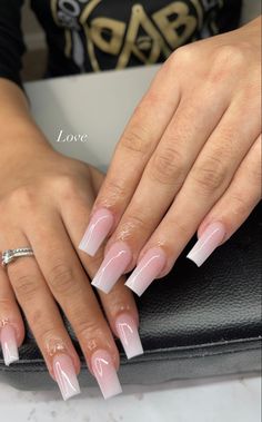 Acrylic Nails Coffin Pink, Long Square Acrylic Nails, Nails Manicure, Luxury Nails