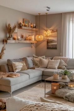 a living room filled with lots of furniture and decor