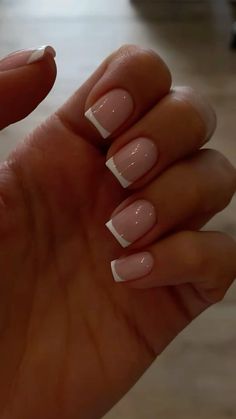 Nail Ideas Basic, Nail Inspo Square Short, Basic Nails Ideas, Nail Inspo Square, Square French Tip, Short French Tip, Nails French Tips, Basic Nail, Nails Basic