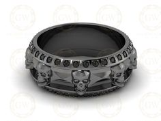 Black Gothic Skull Ring For Biker Events, Black Gothic Jewelry For Biker Events, Black Skull Ring For Biker Events, Black Punk Skull Ring For Biker Events, Black Skull Rings In Punk Style, Black Skull Rings Punk Style, Gothic Black Skull Ring For Anniversary, Black Gothic Skull Ring For Anniversary, Punk Style Black Skull Rings