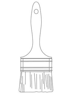 a drawing of a paint brush on a white background