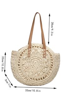 Bag For Love - Straw Circle Bag - Women Tote Bags Product Description Style Vacation Color Beige Quantity 1 piece Strap Type Double Handle Pattern Type Plain Bag Size Medium Type Straw Bag Material Paper Size Chart INCH CM Size Bag Width Bag Height Bag Length one-size 1.2 13 13 Size Bag Width Bag Height Bag Length one-size 3 33 33 Similar Products h2 { text-align: center; } .red-box { width: 100%; display: flex; flex-direction: row; flex-wrap: wrap; justify-content: center; } .red-box > div { wi Large Beige Satchel With Large Capacity, Large Size Beige Bags, Large Beige Satchel Bag, Beige Large Satchel Bag, Eco-friendly Cream Shoulder Bag With Large Capacity, Large Capacity White Crochet Bag For Shopping, White Crochet Bag With Large Capacity For Daily Use, Large Beige Bag For Daily Use, Large Beige Bags For Daily Use