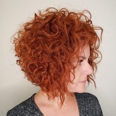 Bob Haircut Curly, Corte Bob, Ginger Hair Color, Beautiful Curly Hair, Permed Hairstyles, Red Hair Color