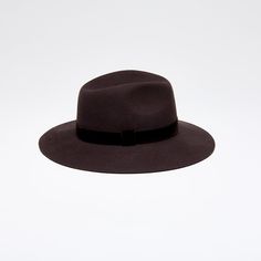 Espresso wool felt fedora with espresso velvet ribbon band. SKU: 28093-06524 Elegant Brown Wool Fedora, Elegant Brown Wide Brim Fedora, Elegant Brown Wide-brim Fedora, Elegant Brown Wool Hat Band, Brown Fur Felt Formal Hat, Elegant Brown Flat Brim Felt Hat, Brown Formal Felt Hat, Formal Brown Fur Felt Hat, Elegant Brown Felt Hat With Flat Crown