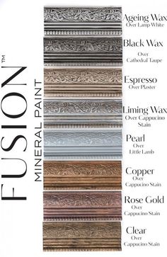 the different types and colors of decorative wall coverings are shown in this brochure