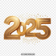 new year's eve with gold numbers and sparkles on transparent background, hd png