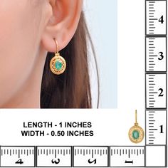 Emerald Vermeil 14K Gold Over Sterling Silver Earring 925 Silver = 2.95 gm. Emerald = 2.90 ct. Emerald is the birthstone for May and is a symbol of rebirth and love. The beautiful earring measures to be 1 inches long including the wire and 0.50 inches wide at its maximum points. The earrings have been made by a team of highly trained and skilled artisans. What is Vermeil 14K Gold? It is a thick layer of 14K Gold plating on 925 Sterling Silver. If for any reason you are not completely satisfied, May Birthstone Gemstone Huggie Jewelry, Classic Hypoallergenic Jewelry For May Birthstone, Yellow Gold Drop Earrings With Birthstone, Yellow Gold Birthstone Drop Earrings, Dainty Round Earrings For May Birthstone, May Birthstone Gemstone Earrings For Anniversary, Hypoallergenic Round Hoop Earrings For May Birthstone, Hypoallergenic Round Earrings For May Birthstone, Tarnish Resistant Oval Earrings For Anniversary