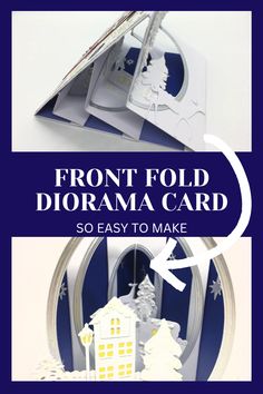 an origami christmas card with the text front fold diorama card so easy to make