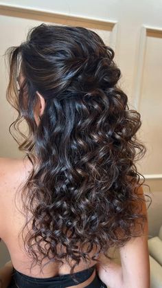 Curly Bridal Hair, Guest Hair, Curly Wedding Hair, Ball Hairstyles, Hoco Hairstyles, Wedding Guest Hairstyles, Wedding Hair And Makeup, Long Curly