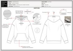 the hoodie is shown with measurements for it