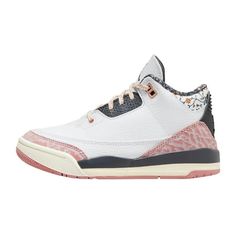 Jordan 3 Retro (Ps)"red Stardust" Little Kids Style : Fq9174 Size: 11.5.  Color: White.  Gender: unisex. Pink Basketball Shoes, Pink Basketball, Pretty Shoes Sneakers, Jordan 3 Retro, Air Jordan 12 Retro, Air Jordan 3 Retro, Jordan 12 Retro, Girls Shoes Kids, 5 Kids