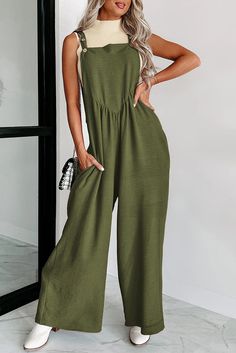 Lasaky - Sleeveless Jumpsuit: Casual, Loose-fit with a High-waisted Wide Leg Design Straps Jumpsuit, High Waisted Wide Leg Pants, Jumpsuit Casual, Baggy Style, Leg Design, Sleeveless Jumpsuits, Belleza Natural, Outfit Casual, Wide Leg Jumpsuit