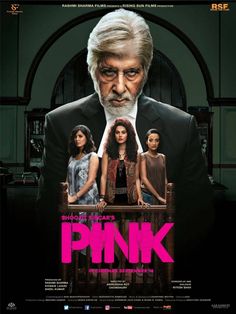 the poster for pink is shown with an older man standing in front of other people