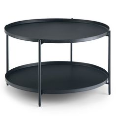 two tiered black trays with metal legs