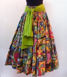 Wide Multicolored Skirt Elasticated at the Waist in Several Lengths Available - Etsy Dancing Skirt, Belt Scarf, Womens Skirts, Over 60, Petticoat, High Waisted Skirt, Dancing, Womens Skirt, Women's Fashion