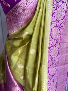 Silk mark certified beautiful color combination tussar silk saree blouse size 36-40 Saree Silk, Silk Saree Blouse, Goddess Dress, Tussar Silk Saree, Beautiful Color Combinations, Fancy Sarees, Antique Earrings, American Diamond, Printed Sarees