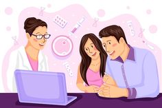 three people are looking at a laptop screen