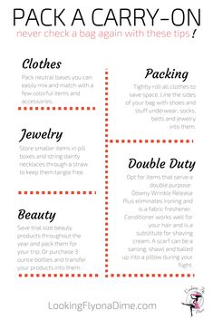 the packing check list with text that says packing tips and how to pack it on