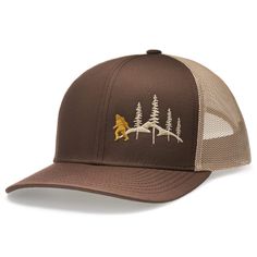 PRICES MAY VARY. 80% Polyester, 20% Cotton Imported Snap closure Hand Wash Only SERIOUS ABOUT EMBROIDERY : The Larix Wild Bigfoot Trucker hat is embroidered right here at our shop in Columbia Falls Montana by us. It's our highest priority to achieve outstanding results by using the most advanced sewing technology and techniques available today. CRISP CLEAN AND SOLID HATS : Larix hats are made with high quality materials and a great attention to detail. ADJUSTABLE SIZING : PLEASE MEASURE YOUR HEA Bigfoot Embroidery, Columbia Falls Montana, Yeti Hat, Bigfoot Gifts, Trucker Hat Black, Advanced Sewing, Mens Trucker Hat, Beige Hat, Hat Embroidery